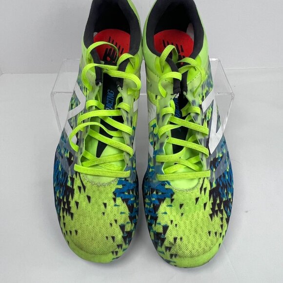 New Balance MMD500Y5 Track & Field Spikes Size 8 US Mens Neon‎ Green/Blue - Picture 5 of 16
